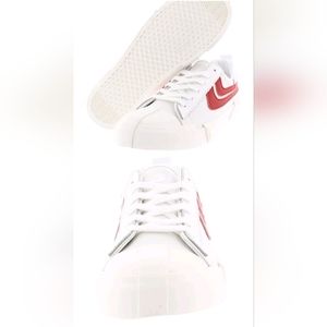 Joshua Sanders Sneakers Red White Ladies Sz 40 Ret:$99.00